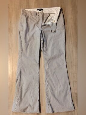 Banana Republic Women's Straight Leg Pinstripe Pants - White & Gray